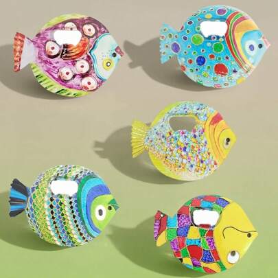 1 pieza Abrebotellas con forma de pez, imán para nevera, decoración del hogar bohemia