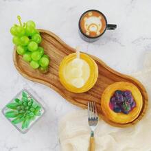 Wooden Serving Tray, Wooden Platter Suitable For Snacks, Dinner, Afternoon Tea And Sushi - Useful For Desserts, Cheese, Bread, Fruits, Kitchen Countertop Decor And Dining - Coffee Brown - View 6