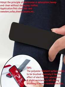 Portable Folding Clothes Brush - Manual Dust Remover For Sweaters, Pets, Hair, And Home Cleaning - No Batteries Needed - Plastic Handle With Electrostatic Adsorption Technology, Pet Hair Remover For Laundry