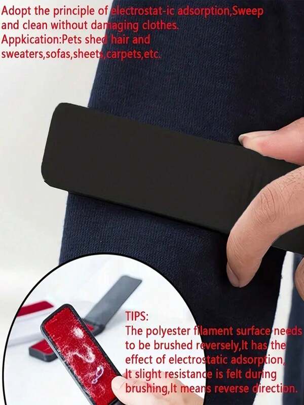 Portable Folding Clothes Brush - Manual Dust Remover For Sweaters, Pets, Hair, And Home Cleaning - No Batteries Needed - Plastic Handle With Electrostatic Adsorption Technology, Pet Hair Remover For Laundry