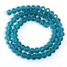 1pc Transparent Peacock Blue Faceted Crystal Abacus Beads, 3/4/6/8/10mm Bead Assortment, Fashion & Versatile For DIY Jewelry Making Accessories, Suitable For Bracelet, Necklace, Pendant, Decoration