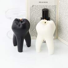 仿真大号牙齿蜡烛模具 创意石膏树脂环氧硅胶模具 适用于DIY工艺品家居汽车摆件 - 白色 - 查看 8