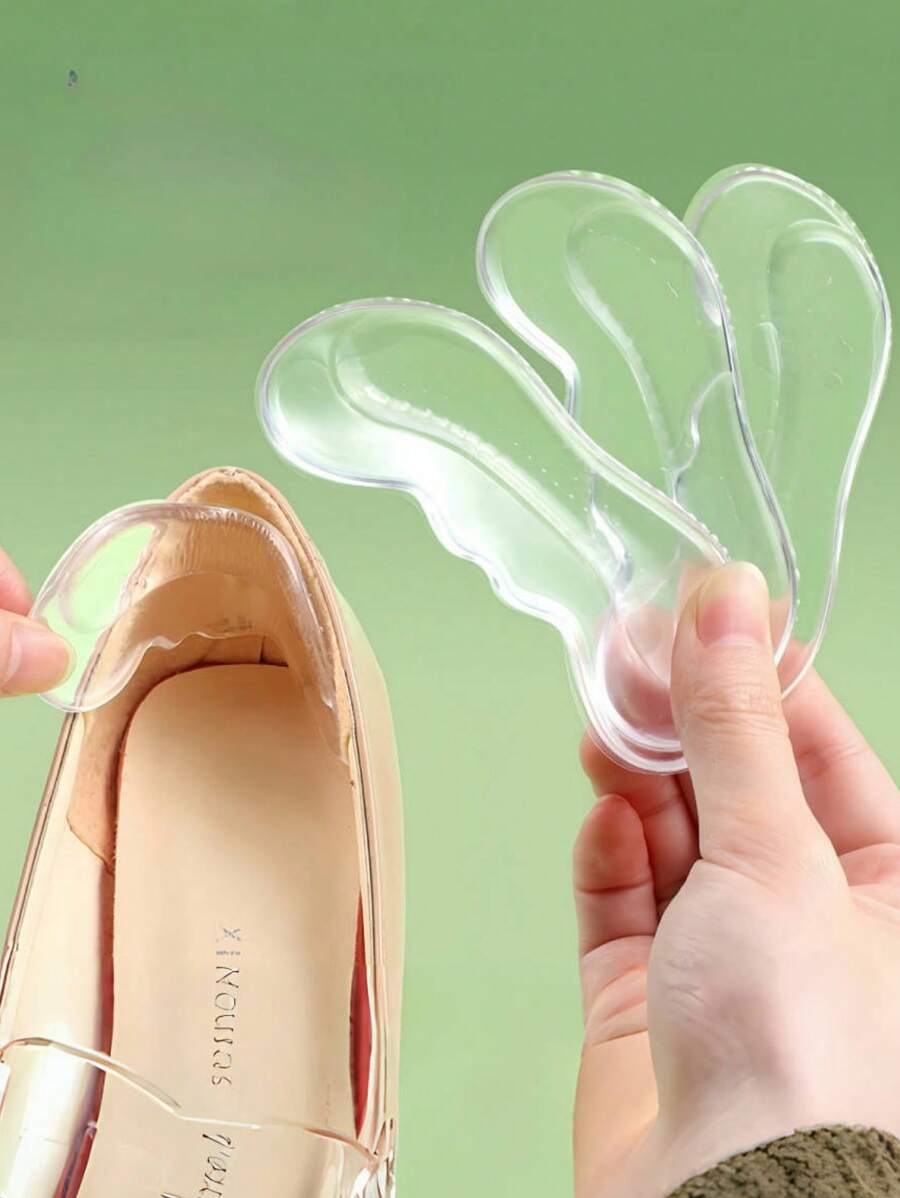 1pc Silicone Heel Grips, Soft Thick Half Size Inserts, Adjustable Shoe Filler For High Heels, Washable & Reusable, Fits All Shoe Types, New Design