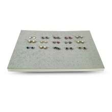 Almohadilla de exhibición para pendientes con agujeros, bandeja de almacenamiento para pendientes, inserto de caja de joyería, tapete de esponja DIY - Gris - Ver 3