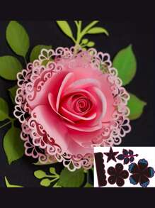 1pc Layred Flower Leaves Metal Die Cuts, Merry Christmas Wedding Flower Leaf Cutting Dies Cut Stencils For DIY Scrapbooking Album Decorative Embossing Paper Dies For Card Making