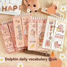 4pcs Capybara Word Notebook, Student Daily English Vocabulary Record Book, Thickened Portable Pocket Notebook, Account Book, Diary, Back To School Supplies
