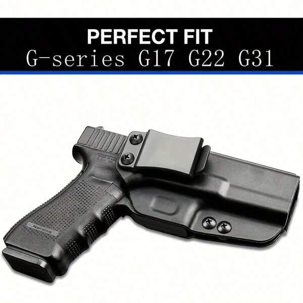 G17 G22 G31 IWB Kydex verdeckte Trageholster - Schnellziehdesign, ergonomischer Griff, strapazierfähige schwarze Oberfläche, ideal für tägliches Tragen und Outdoor-Aktivitäten, sicherer Sitz, beidseitig verwendbar, zuverlässige Konstruktion, taktisches Zubehör