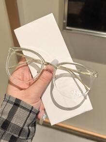 1 StückDamen Metall runden Rahmen stilvolle Gold helle Brille für den Schulanfang und Abschluss Geschenk