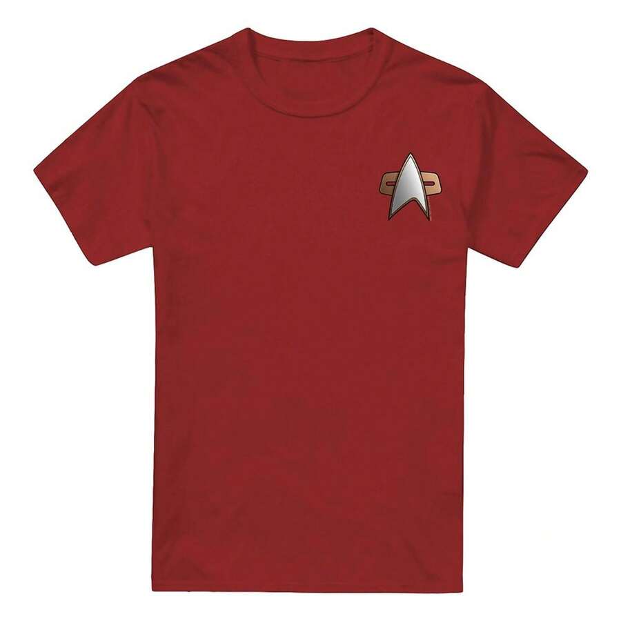 Star Trek Maglietta con emblema del comando di Deep Space Nine (cardinale) per uomo