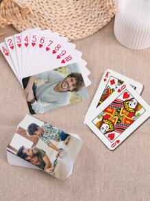 Customizable Photo Playing Cards For Couples - 54 Matte Finish Deck With Heart Design, Personalize With Your Photo For A Unique Touch - Ideal Anniversary Gift,Perfect For Valentine's Day, Anniversaries, Birthdays - Ideal Gift For Loved Ones,Personalized Love Cards For Valentine's Day, Birthday, Longing And Memorial Occasions - Ideal Gift For Partner Or Friend, Christmas Gift, Customized Love Confession Card With Photo Of Lover