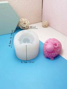 3D可爱卷毛绒绵羊硅胶蜡烛模具，动物装饰工艺品DIY蜡烛、肥皂、粘土、树脂模具，家居装饰 - 白色 - 查看 2