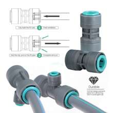 OD-12MM PE PU Tubing Fittings Quick Push Garden Water Connecters 3/8'' Hose Coupling Adapter Tap Valve Straight Tee Elbow Stakes