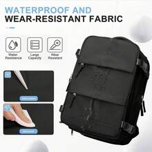 Extra Large Travel Backpack, 40*25*20cm, Carry-On Cabin Bag . Built-In Separate Shoe Compartment, Large Capacity Backpack. - Black - View 7