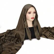 1 Stück Frauen Abaya Accessoires einfarbiger praktischer Schleife-Fixierung rutschfester Chiffon Hidschāb Kopftuch