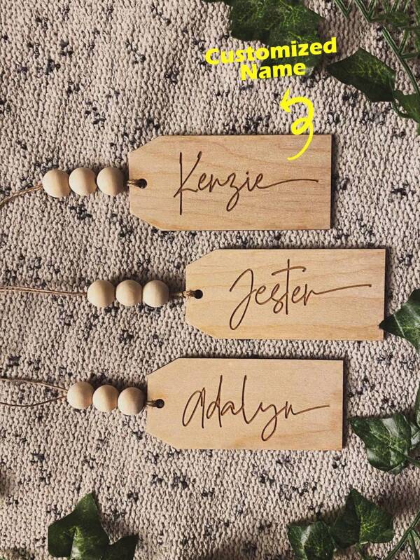 Personalized Wood Name Tags Gift Name Tags Gifts For Flower Baskets Wooden Bookmark Stocking Wedding Bulk Favors Bridal Shower Favors
