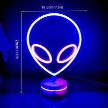 1pc Game Controller Neon Light Sign, Battery Or USB Powered, Alien, Star, Thunder, Lightning Flame Neon LED Decorative Light For Gamer Room Decor, Live Streaming, Party, Home, Wall Decor, Christmas