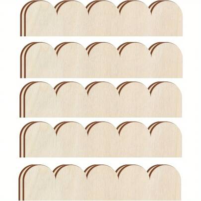 6 pezzi di bordatura in legno a bordo ondulato - Elegante modanatura decorativa per pareti, armadi, mensole e porte - Fai da te Miglioramento della casa con elegante design a bordo ondulato, Accessori per porte | Finitura in legno liscia | Texture liscia, Rivestimenti per mensole e decorazioni