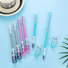 1/3PCS Creative Needle Vaccine Signature Neutral Pen Water Injection Syringe Shaped Water Pen Decompression Injector Neutral Pen Random Back To School - Multicolor - View 9