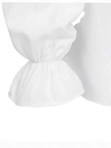 Men's Pirate Costume Shirt Steampunk Medieval Renaissance Gothic Ruffle Halloween Cosplay Top - White - View 5