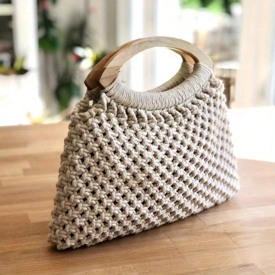 1 Peça Alça em D de Carvalho para Bolsa de Crochê - Madeira Maciça para Costura, Perfeita para Bolsas de Praia e Artesanato de Carteira, Fabricação de Carteiras DIY