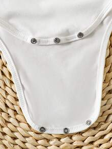 Baby Girls Casual Slogan Print Bodysuit - White - View 6