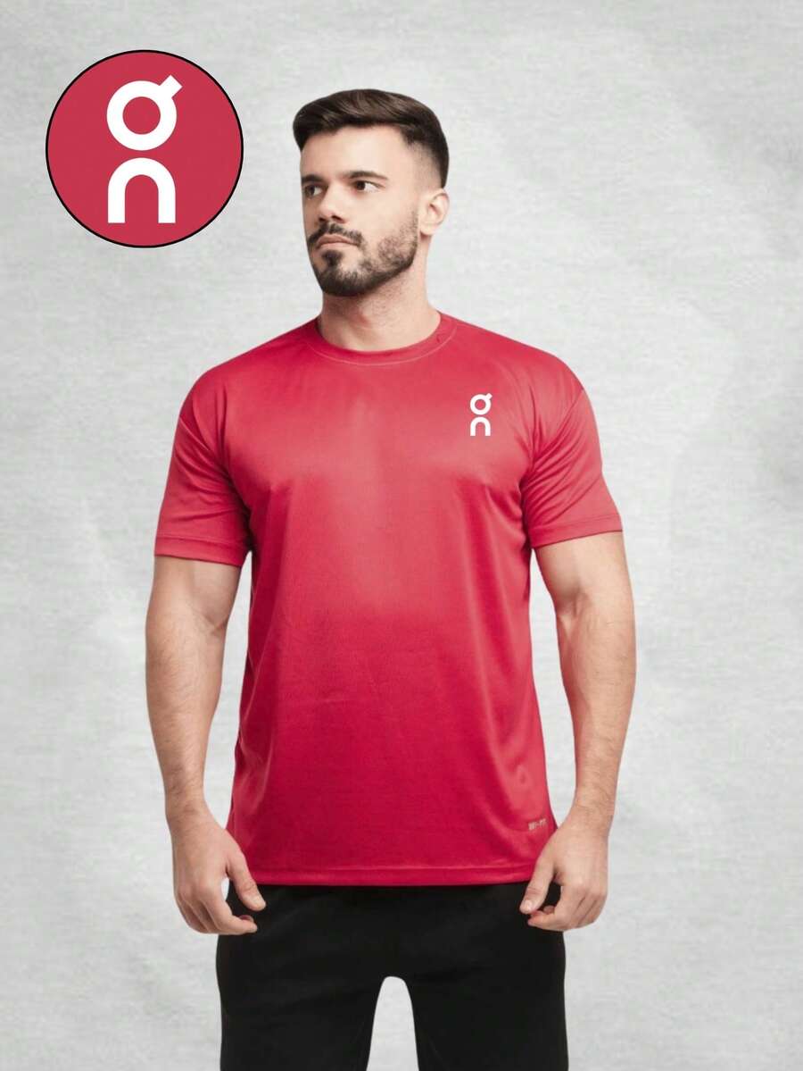 Men's Dry Fit Shirt - O.N - Gym Running CrossFit Intense Workouts - 紅色 - 查看 1