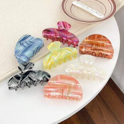 Nouvelle pince à cheveux avec ligne colorée et lumineuse, barrette simple en PVC à la mode, accessoire de cheveux polyvalent de style coréen pour femmes