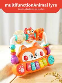 1pc Baby Fox Electronic Piano Toy, Multifunctional Early Education Intelligent Musical Toy, Suitable As Baby Gift (Color & Expression Pattern Random)