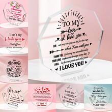 感恩节礼物-1PC 透明九边形亚克力，婚礼桌面装饰，送给妻子和丈夫的感恩节礼物，送给父母的结婚周年纪念品，送给朋友的婚礼礼物，装饰摆件，装饰，桌面装饰