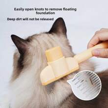 1/2PCSrandom Pet Hair Removal Comb, Long Hair Dense Tooth Needle Comb, Pet Specific Comb, Open Knot To Remove Floating Hair, One Click Self-Cleaning Comb