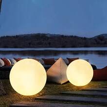 花园LED球灯户外草坪灯防水景观照明太阳能充电家用落地灯派对装饰发光球适用于庭院、草坪、园艺、户外装饰、照明、景观氛围和地板照明 - 白色 - 查看 6
