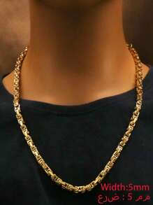 1 Pieza Ancho de 5mm 6mm 8mm Nuevo Alta Calidad Estilo Bizantino Hombres Cadena de Collar de Acero Inoxidable Dorado