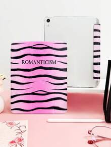 1pc Pink Wavy Pattern Painted Tablet Case, Compatible With 10.2/10.5/Air4/Air5/10.9/Pro 11-Inch/10th Gen/ Air 11-In.(M2)-2024/ Pro11-In.(M4)-2024/Air 11-Inch (M3) 2025/ (A16) 11 Inch 11th Generation 2025, Mini4/Mini5/Mini6/Mini7/Air/Air2/9.7, Galaxy Tab A8 10.5 Inch 2022. Includes Pencil Slot, Tri-Fold Stand, TPU, Magnetic Sleep/Wake, Fun/Personalized/Creative Design - Multicolor - View 6