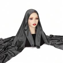 1 Stück Frauen Abaya Accessoires einfarbiger praktischer Schleife-Fixierung rutschfester Chiffon Hidschāb Kopftuch