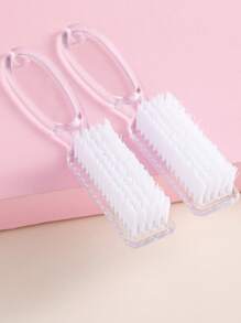 2 pezzi Spazzola per unghie, Spazzola per pulire le unghie, Spazzola per la pulizia delle mani, Spazzola per scrubbing di dita e piedi, Spazzolino per pedicure e unghie, Set di spazzole per la pulizia, Trasparente