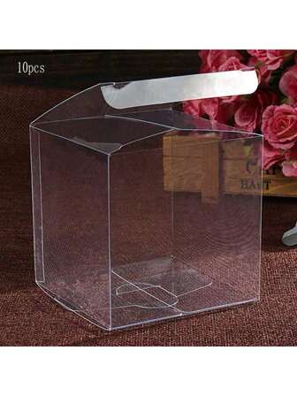 Caja de regalo transparente de plástico 10 piezas, caja pvc para embalaje de regalo, boda, cumpleaños, celebración, fiesta, artículos de fiesta