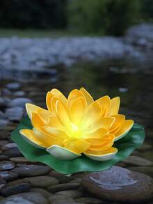 Luces LED de flor de loto con energía solar, lámparas de loto flotantes, luces LED de loto realistas resistentes al agua IP44, 3 colores (amarillo + rosa + blanco), adecuadas para mesa, patio, jardín, boda, estanque, decoración del paisaje, luces de flores flotantes, luces solares para exteriores - Multicolor - Ver 6