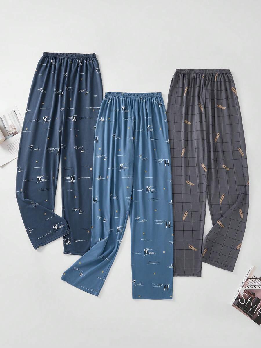 3条装男士轻薄家居裤，休闲舒适宽松睡裤，适合春秋季穿着，也可户外穿着，秋冬季服装