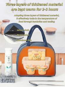 1pc Bestselling Insulated Lunch Bag With Bear Pattern - Waterproof & Portable, Suitable For School And Office - Keeps Food Fresh & Warm, Insulated Aluminum Foil Lunch Box Bag, Tote Bag, Picnic