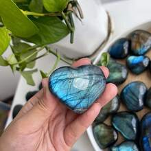 Đá Labradorite sáng bóng hình trái tim – Pha lê đánh bóng theo phong cách Bohemian dùng để trang trí nhà cửa, mát-xa và những dịp đặc biệt như Giáng sinh, Ngày lễ tình nhân, Ngày của mẹ, Ngày của cha hoặc Lễ tốt nghiệp - Nhiều màu - Xem 7