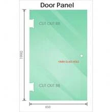 90cm Frameless Shower Screen With Black Brackets & Stainless Steel Hinges, Round Knob Handle - Wall To Wall Installation