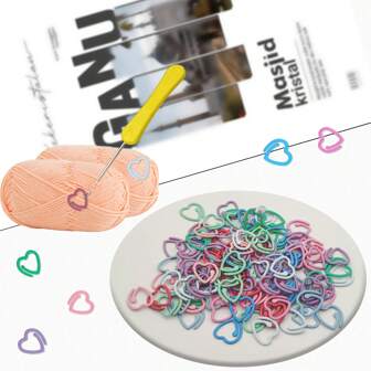20/30/50/70/100pcs Heart-Shaped Stitch Markers - Metal Open Ring Knitting Markers, Colorful Metal Love Heart Shaped Locking Stitch Markers, DIY Craft Accessories, Crochet Tools, Sewing Supplies - Lovely & Practical Gift For Knitting Enthusiasts