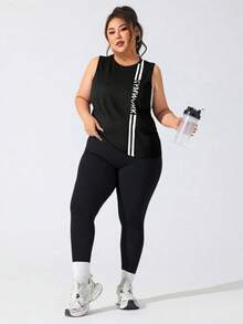 Plus Size Women's Workout Tank Top - Stylish Sleeveless Design For Gym And Training - Black - View 1