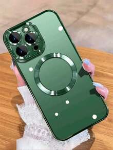 Black Shockproof TPE Phone Case Compatible With MagSafe Charger, Lens Protector Compatible With IPhone 11, 12, 13, 14, 15, 16, 17 - Green - View 1