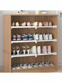 1 件可调节隔板，适用于衣柜、厨房、浴室 - 节省空间的可扩展隔板，无需钻孔 - 白色 - 查看 4