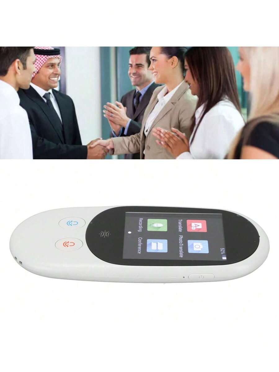 Dispositivo portátil de traducción de voz inteligente 2.4in pantalla táctil traducción bidireccional en tiempo real - Blanco - Ver 1