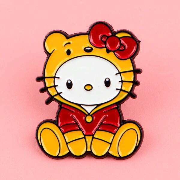 Sanrio Insignias de esmalte lindas, alfileres de solapa, insignias para mochilas, broches de mujer, regalos de joyería, accesorios de moda