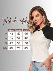 Women's Elegant Two-Tone Raglam Blouse, Foreign Fashion - 紅白色 - 查看 6