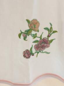 JIANHU 女士刺绣波西米亚风衬衫 - 中国结领配花卉刺绣，休闲夏季收腰上衣，适合花园派对/约会之夜/休闲穿着 - 白色 - 查看 7