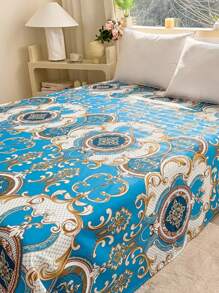 1 Pc Bed Sheet, Soft & Comfortable Mattress Protector, Valentine's Gift Bedding, Children Cartoon Love Geometric Pattern Bed Sheet Set, Heart Shaped Design Bedding Set, Home Decor, Fits Twin, Queen, King Size Beds, Washable